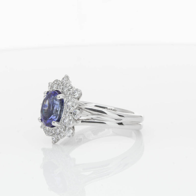 18ct White Gold Sapphire & Diamond Ring-Ring-Walker & Hall