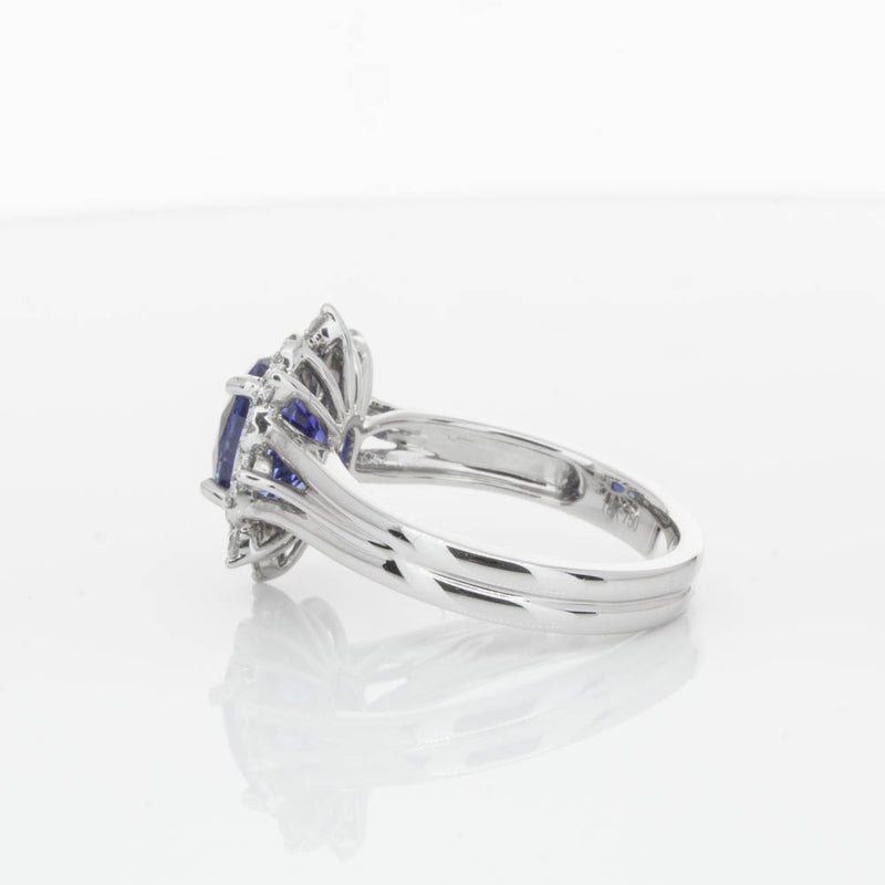 18ct White Gold Sapphire & Diamond Ring-Ring-Walker & Hall