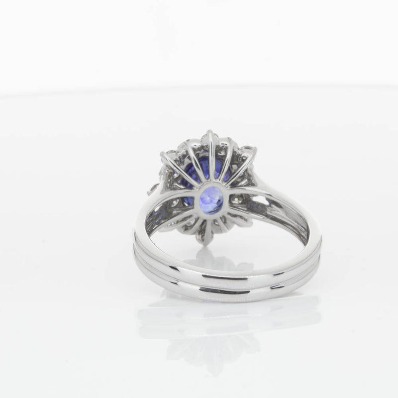 18ct White Gold Sapphire & Diamond Ring-Ring-Walker & Hall