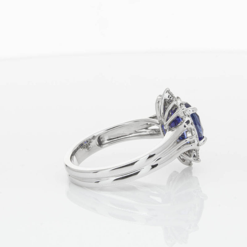 18ct White Gold Sapphire & Diamond Ring-Ring-Walker & Hall