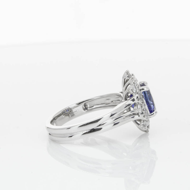 18ct White Gold Sapphire & Diamond Ring-Ring-Walker & Hall