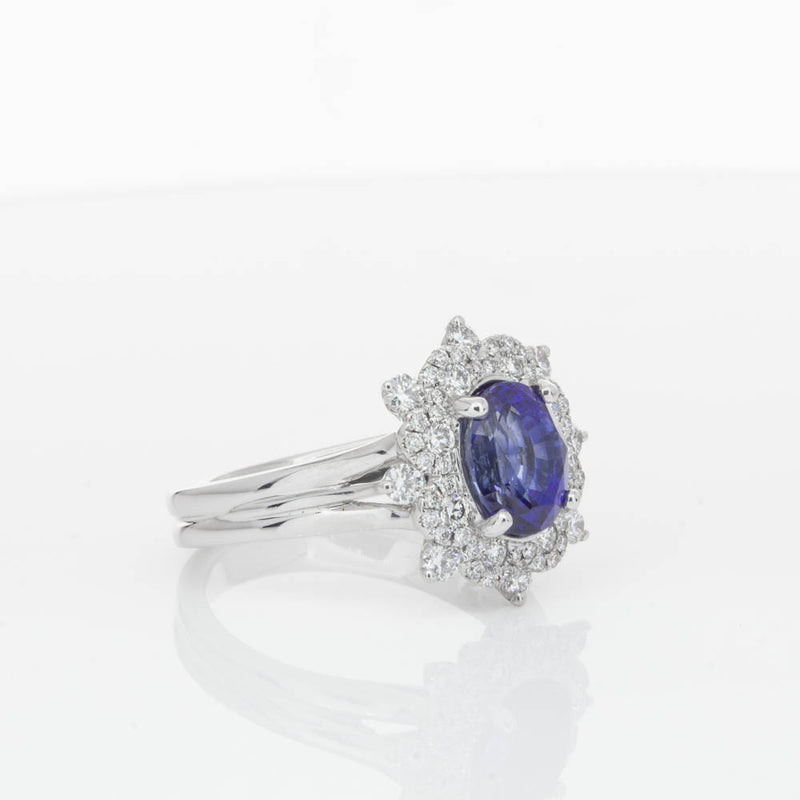 18ct White Gold Sapphire & Diamond Ring-Ring-Walker & Hall