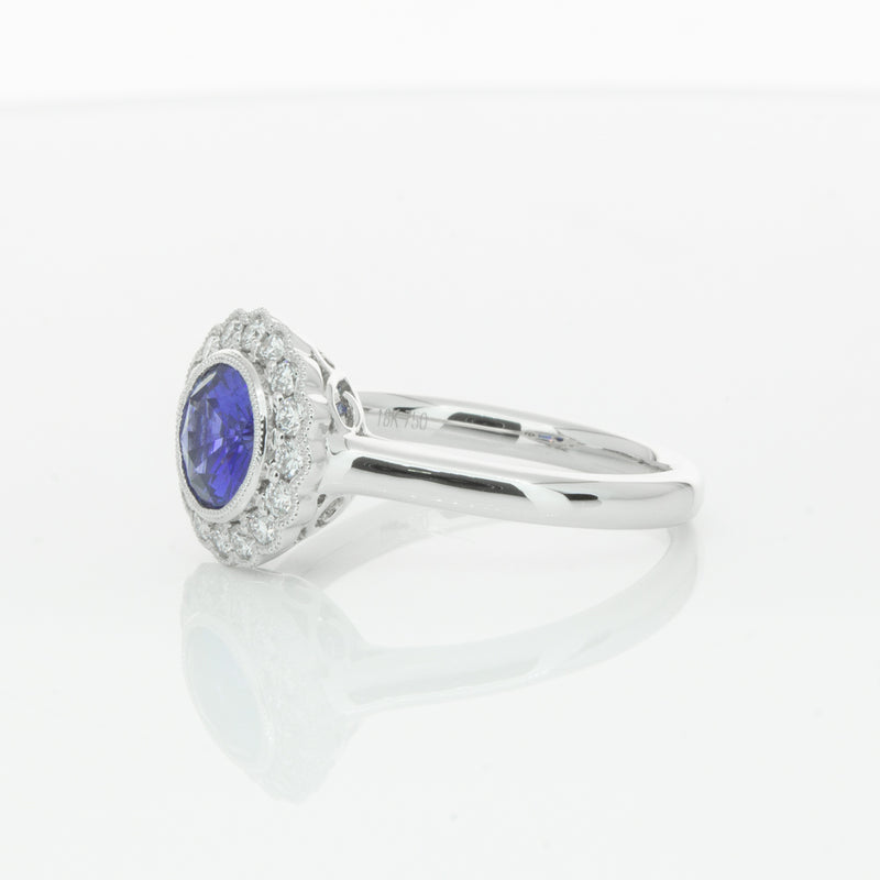 18ct White Gold Sapphire & Diamond Ring-Ring-Walker & Hall