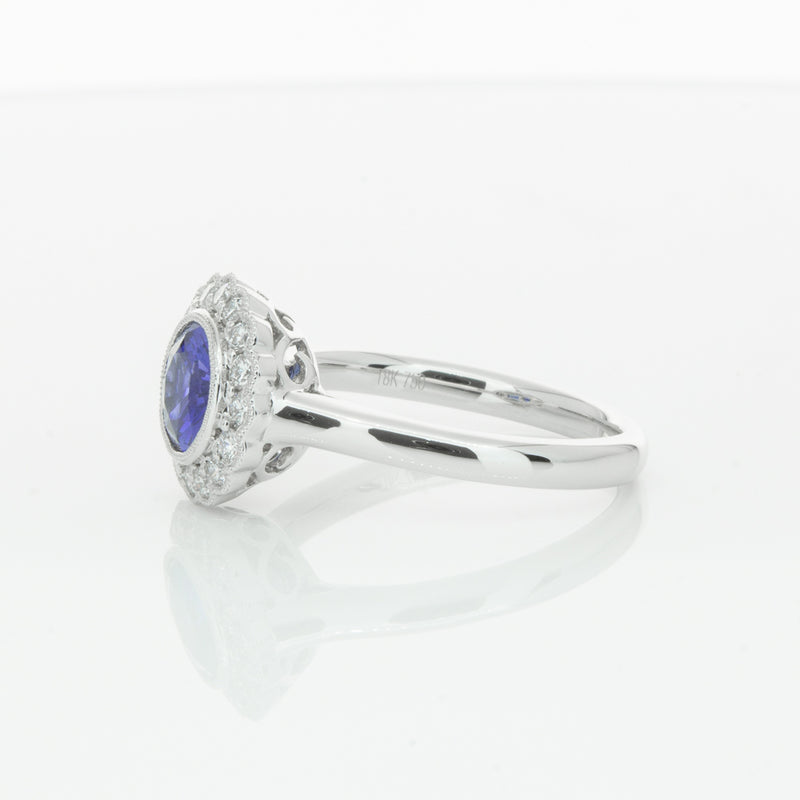 18ct White Gold Sapphire & Diamond Ring-Ring-Walker & Hall