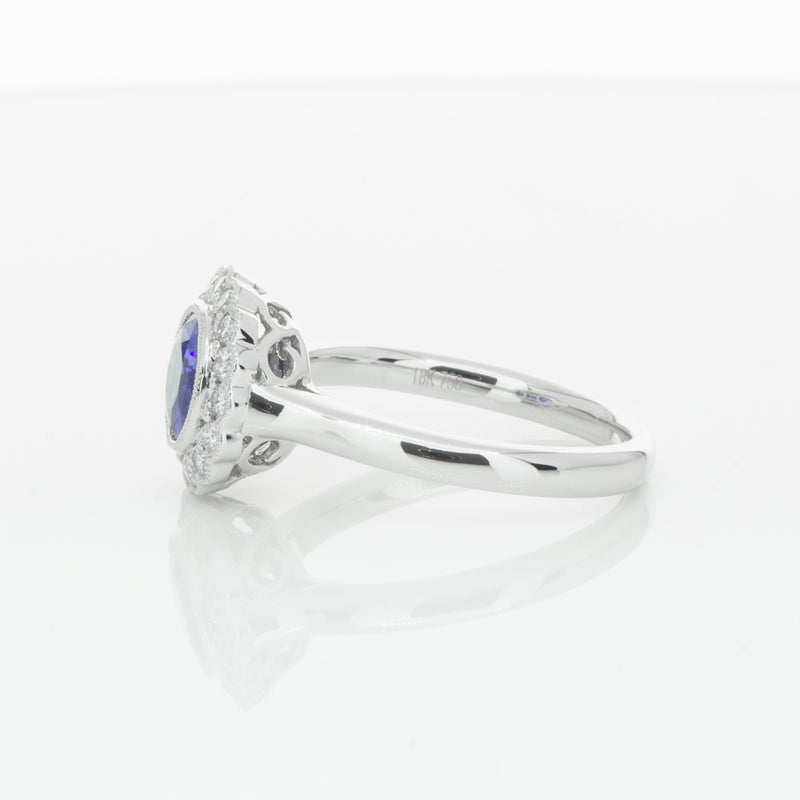 18ct White Gold Sapphire & Diamond Ring-Ring-Walker & Hall