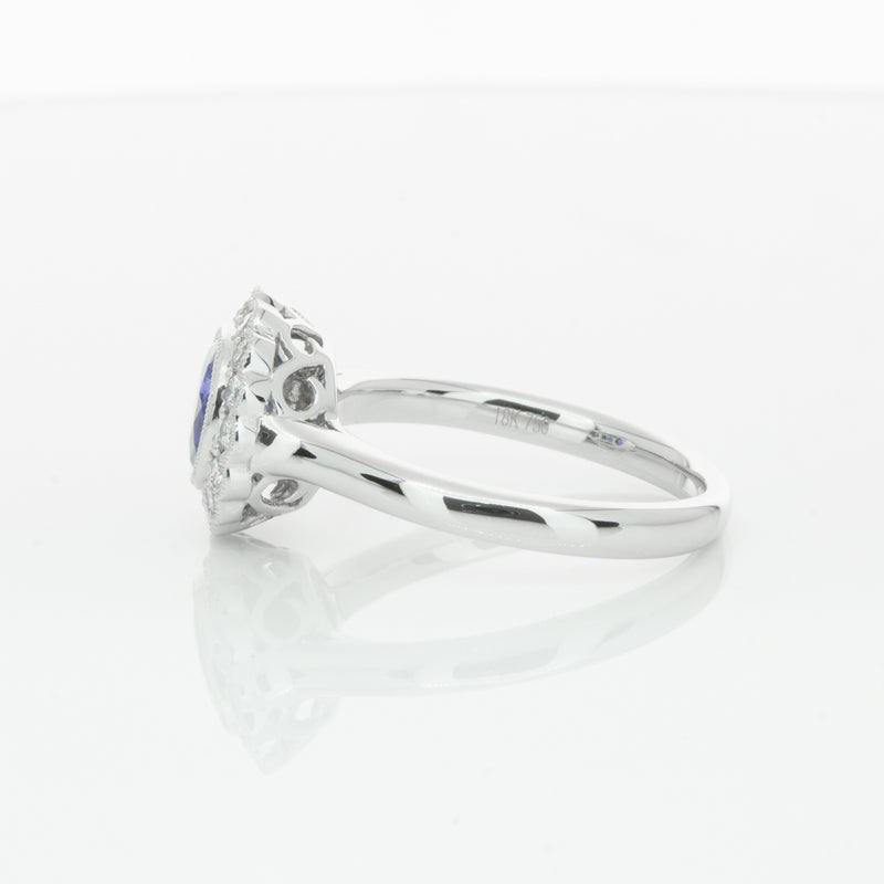 18ct White Gold Sapphire & Diamond Ring-Ring-Walker & Hall