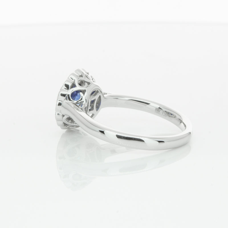 18ct White Gold Sapphire & Diamond Ring-Ring-Walker & Hall