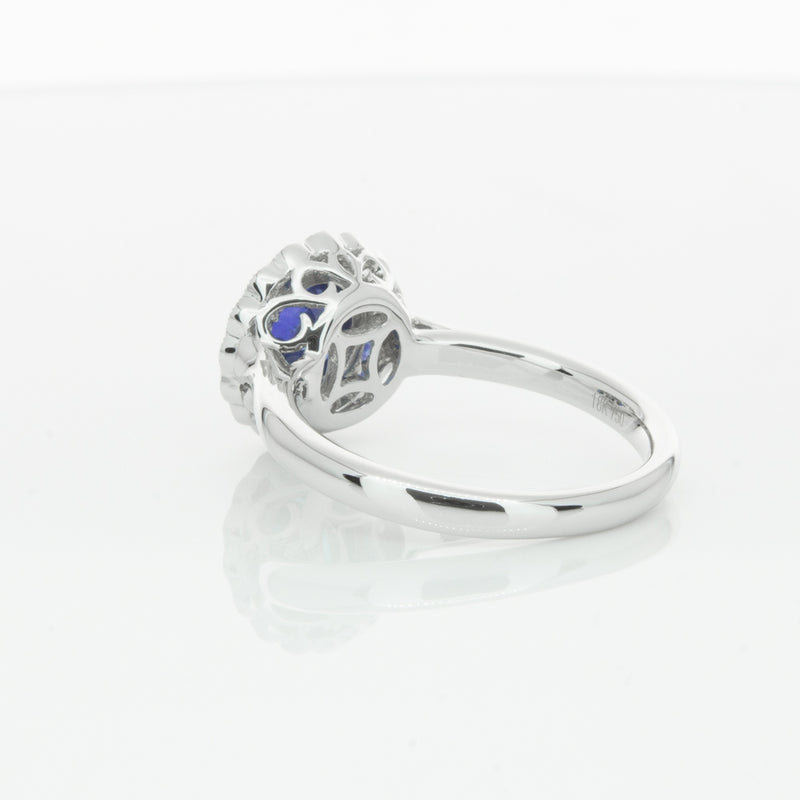 18ct White Gold Sapphire & Diamond Ring-Ring-Walker & Hall