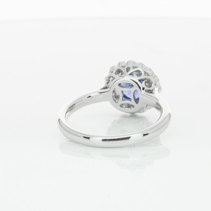 18ct White Gold Sapphire & Diamond Ring-Ring-Walker & Hall