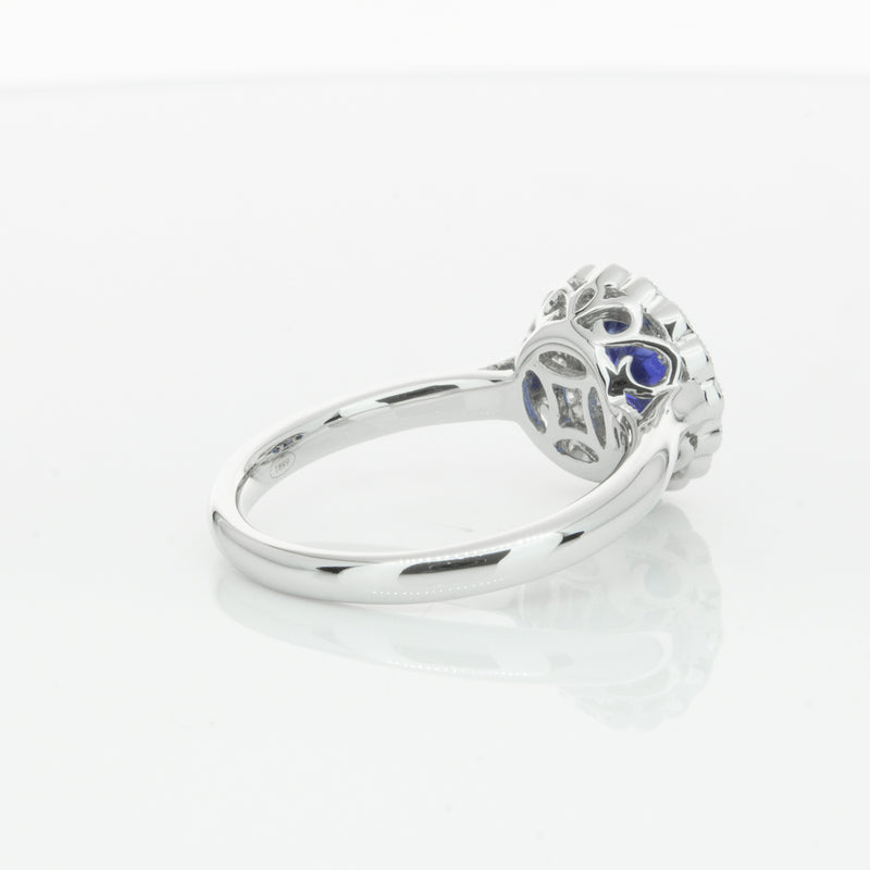 18ct White Gold Sapphire & Diamond Ring-Ring-Walker & Hall