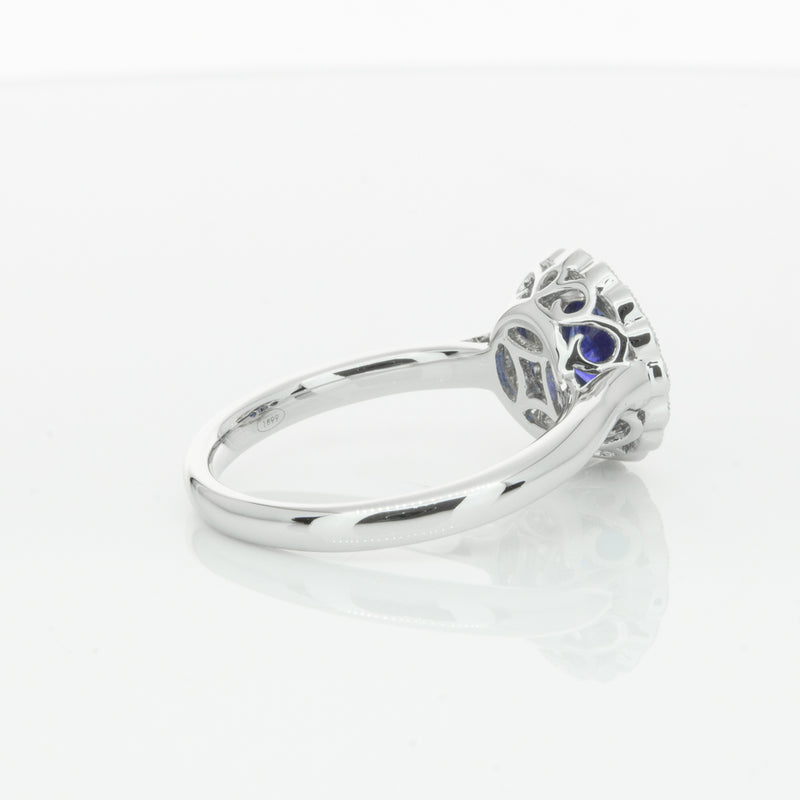 18ct White Gold Sapphire & Diamond Ring-Ring-Walker & Hall