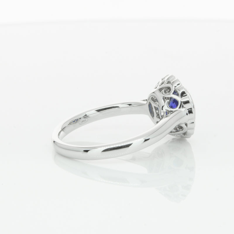18ct White Gold Sapphire & Diamond Ring-Ring-Walker & Hall