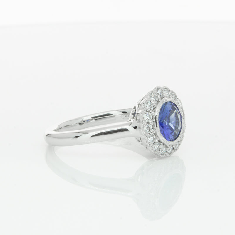 18ct White Gold Sapphire & Diamond Ring-Ring-Walker & Hall