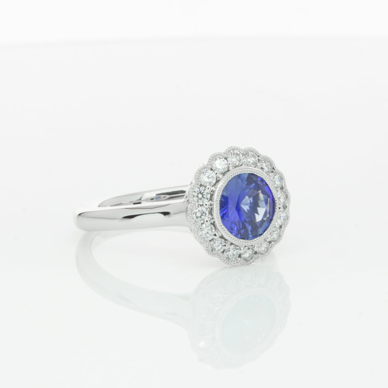 18ct White Gold Sapphire & Diamond Ring-Ring-Walker & Hall