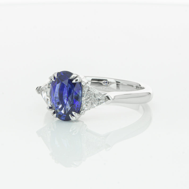 18ct White Gold 2.10ct Sapphire & Diamond Ring-Ring-Walker & Hall