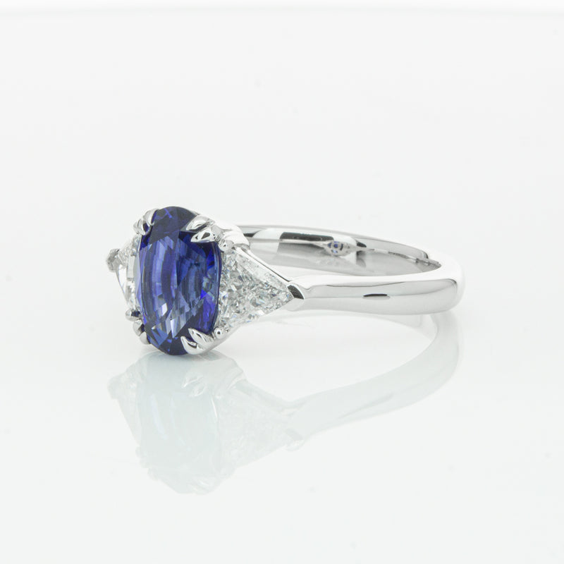 18ct White Gold 2.10ct Sapphire & Diamond Ring-Ring-Walker & Hall