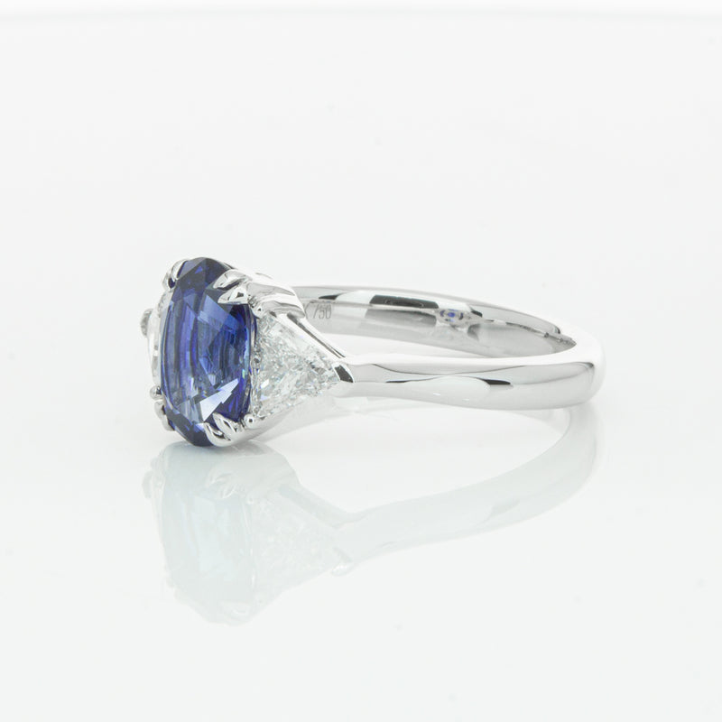 18ct White Gold 2.10ct Sapphire & Diamond Ring-Ring-Walker & Hall