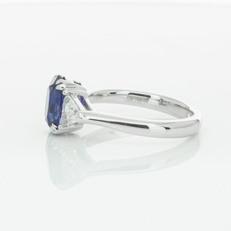 18ct White Gold 2.10ct Sapphire & Diamond Ring-Ring-Walker & Hall
