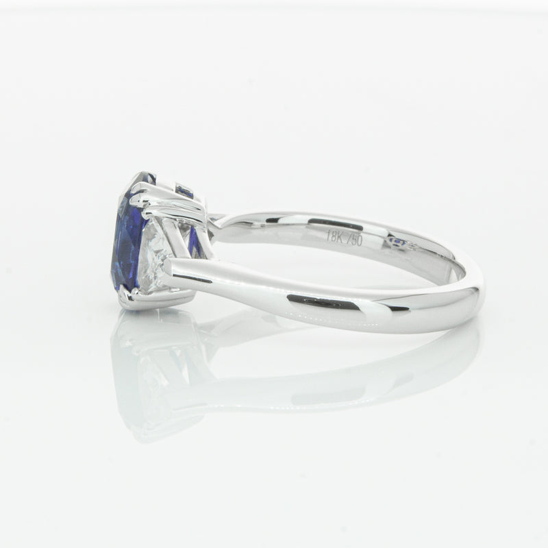 18ct White Gold 2.10ct Sapphire & Diamond Ring-Ring-Walker & Hall