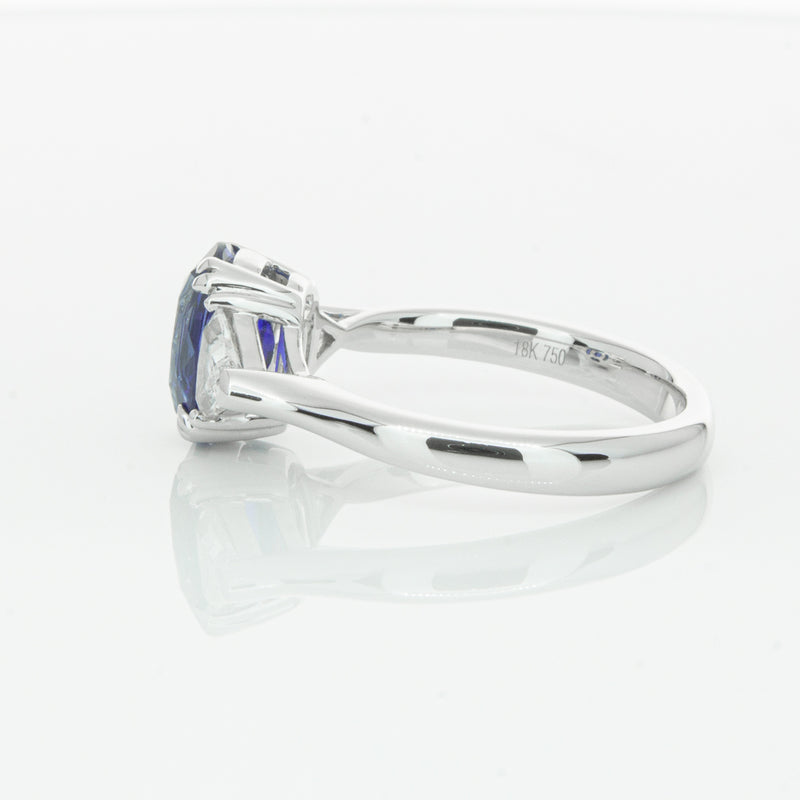 18ct White Gold 2.10ct Sapphire & Diamond Ring-Ring-Walker & Hall