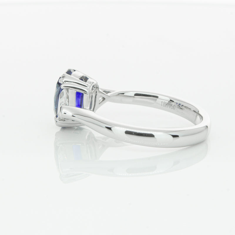 18ct White Gold 2.10ct Sapphire & Diamond Ring-Ring-Walker & Hall