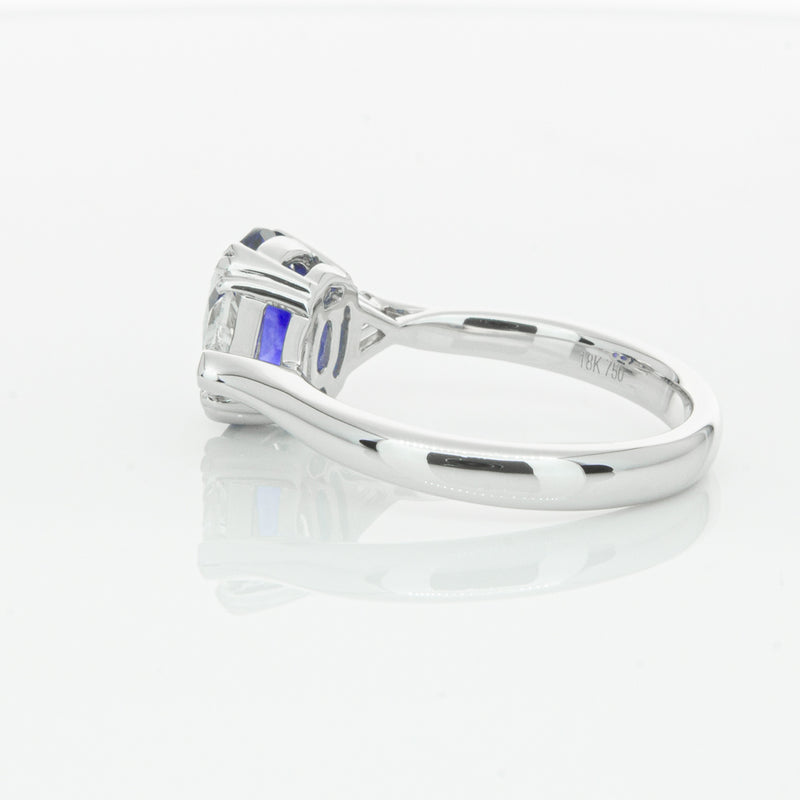 18ct White Gold 2.10ct Sapphire & Diamond Ring-Ring-Walker & Hall