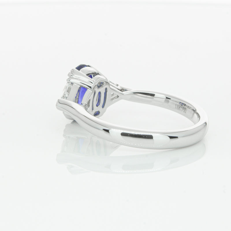 18ct White Gold 2.10ct Sapphire & Diamond Ring-Ring-Walker & Hall
