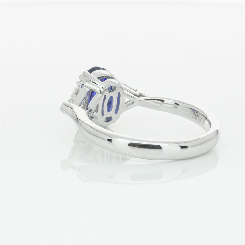 18ct White Gold 2.10ct Sapphire & Diamond Ring-Ring-Walker & Hall