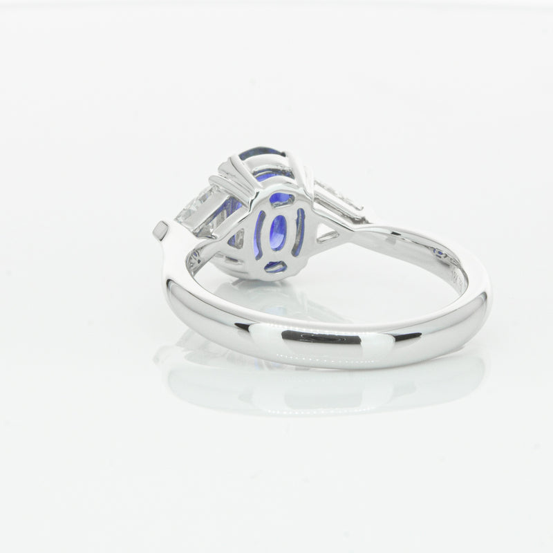 18ct White Gold 2.10ct Sapphire & Diamond Ring-Ring-Walker & Hall