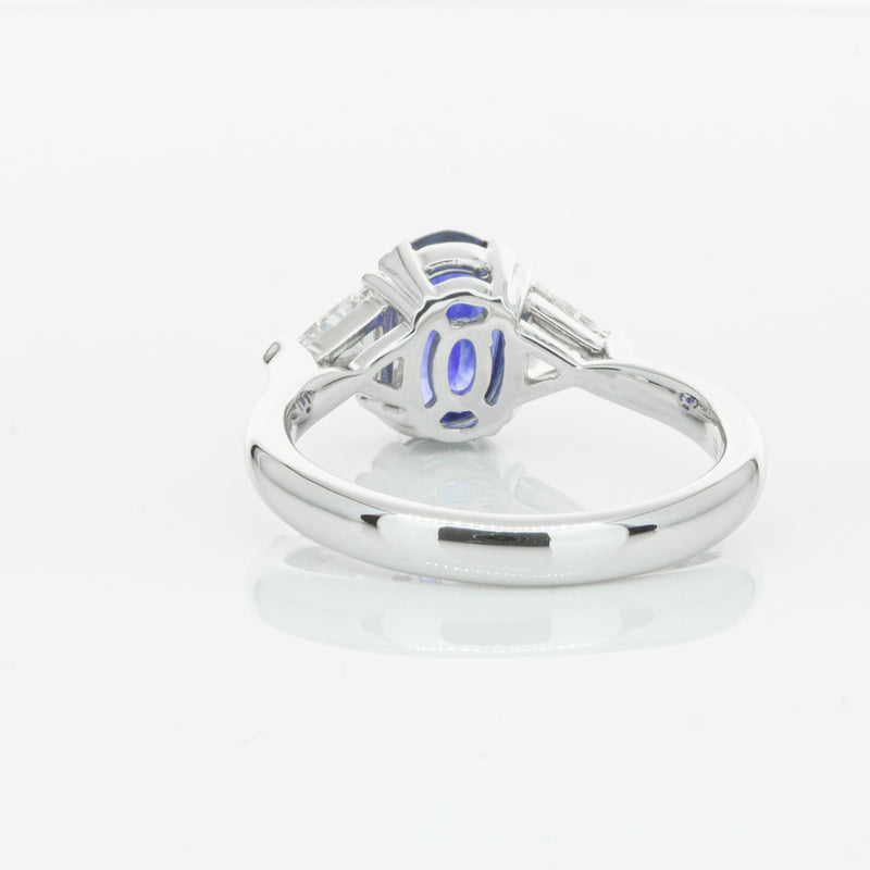 18ct White Gold 2.10ct Sapphire & Diamond Ring-Ring-Walker & Hall