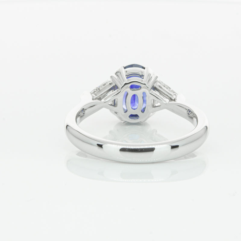 18ct White Gold 2.10ct Sapphire & Diamond Ring-Ring-Walker & Hall