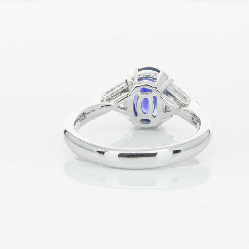 18ct White Gold 2.10ct Sapphire & Diamond Ring-Ring-Walker & Hall