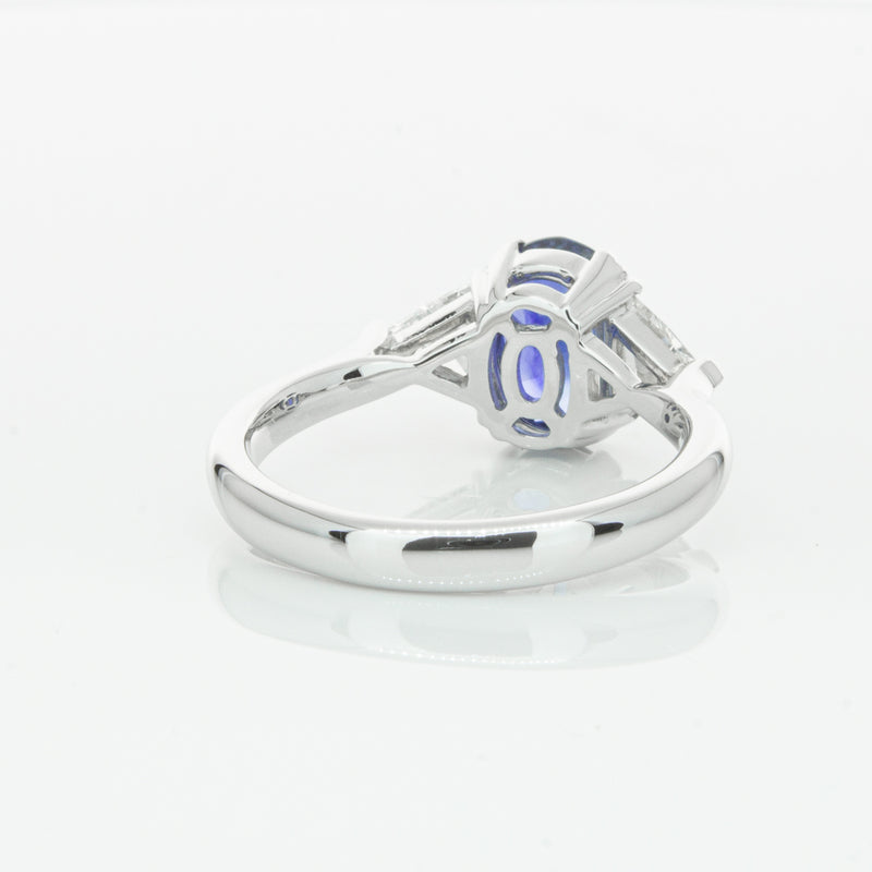 18ct White Gold 2.10ct Sapphire & Diamond Ring-Ring-Walker & Hall