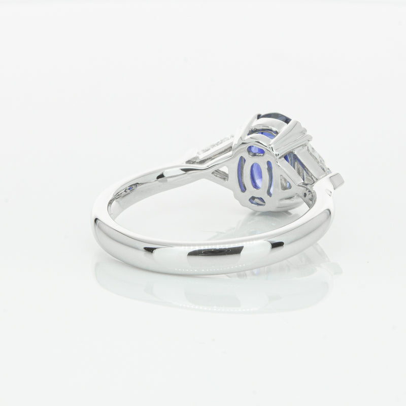 18ct White Gold 2.10ct Sapphire & Diamond Ring-Ring-Walker & Hall