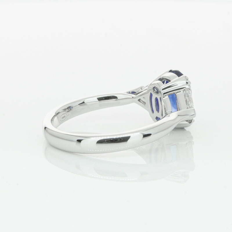 18ct White Gold 2.10ct Sapphire & Diamond Ring-Ring-Walker & Hall