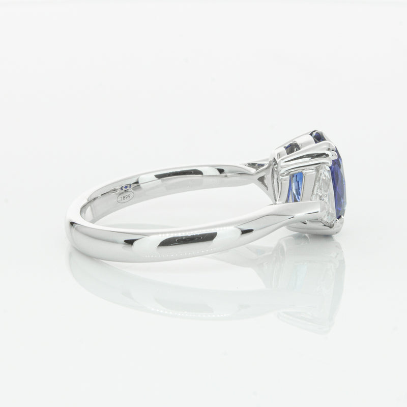 18ct White Gold 2.10ct Sapphire & Diamond Ring-Ring-Walker & Hall