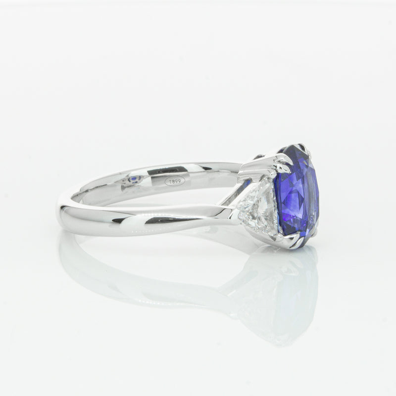 18ct White Gold 2.10ct Sapphire & Diamond Ring-Ring-Walker & Hall