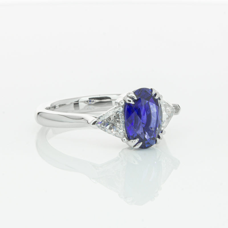 18ct White Gold 2.10ct Sapphire & Diamond Ring-Ring-Walker & Hall