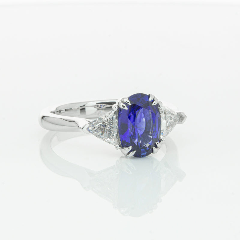 18ct White Gold 2.10ct Sapphire & Diamond Ring-Ring-Walker & Hall