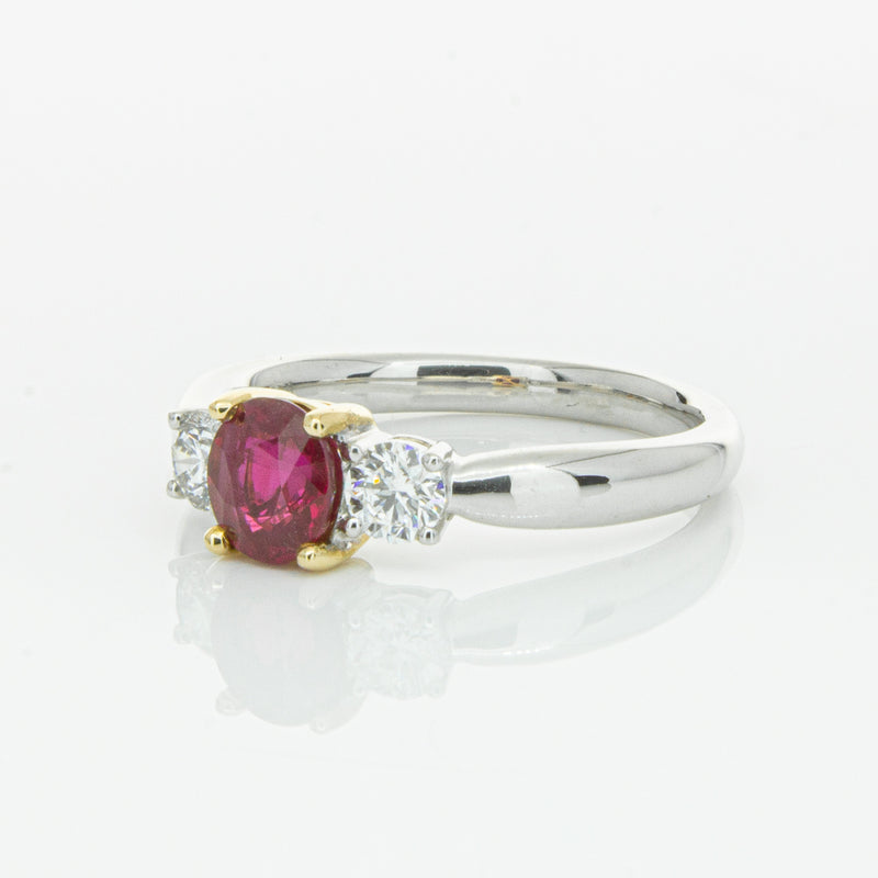 18ct White Gold 1.02ct Ruby & Diamond Ring-Ring-Walker & Hall