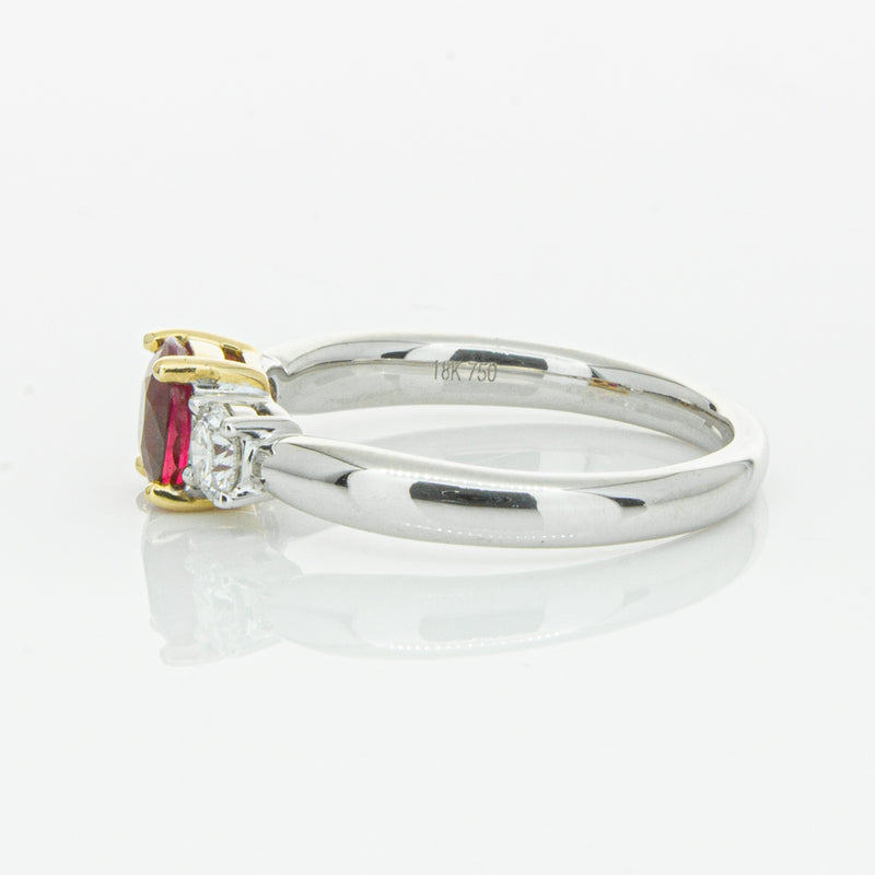 18ct White Gold 1.02ct Ruby & Diamond Ring-Ring-Walker & Hall