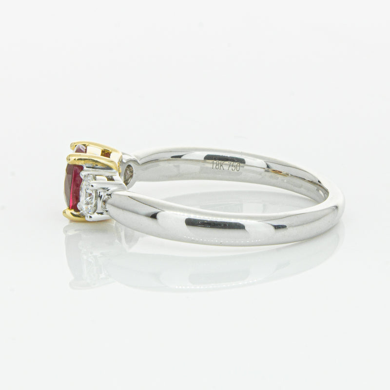 18ct White Gold 1.02ct Ruby & Diamond Ring-Ring-Walker & Hall