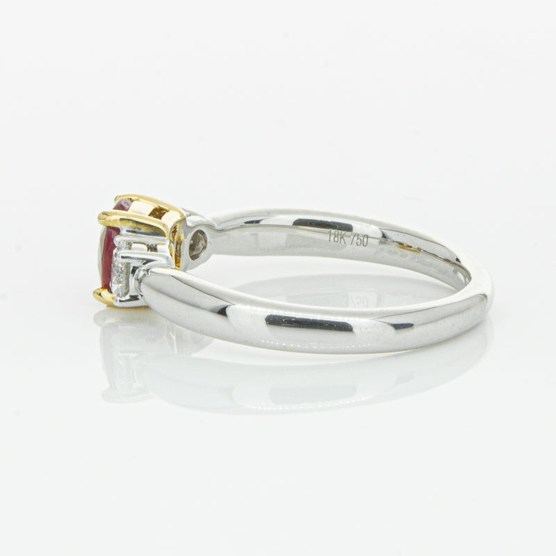 18ct White Gold 1.02ct Ruby & Diamond Ring-Ring-Walker & Hall