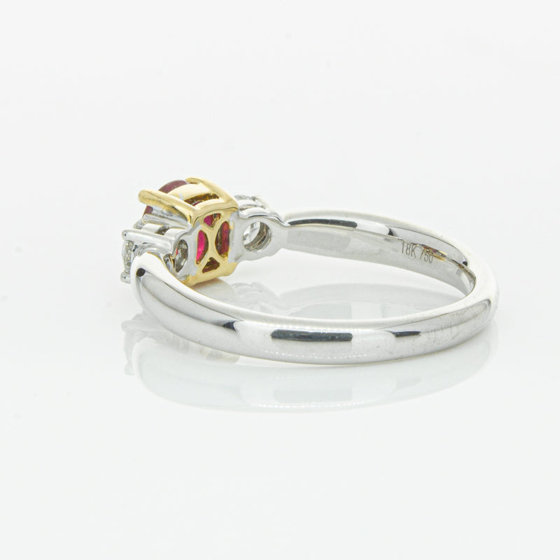 18ct White Gold 1.02ct Ruby & Diamond Ring-Ring-Walker & Hall