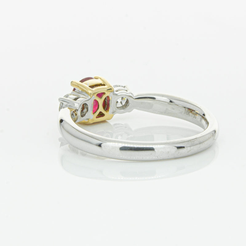 18ct White Gold 1.02ct Ruby & Diamond Ring-Ring-Walker & Hall