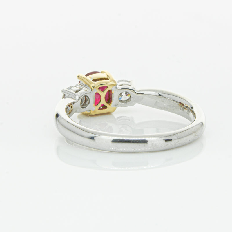 18ct White Gold 1.02ct Ruby & Diamond Ring-Ring-Walker & Hall
