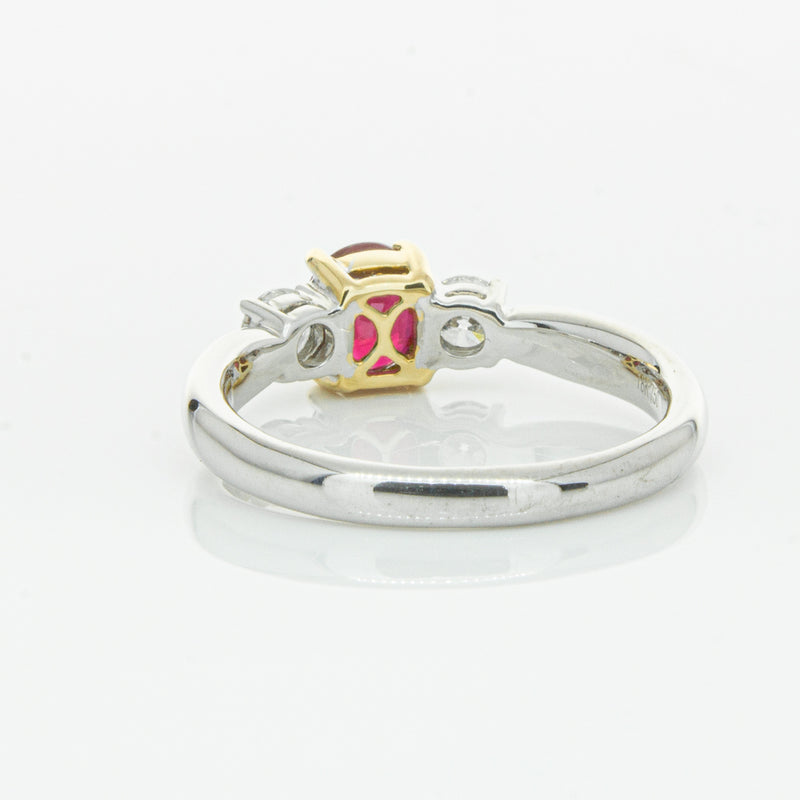 18ct White Gold 1.02ct Ruby & Diamond Ring-Ring-Walker & Hall