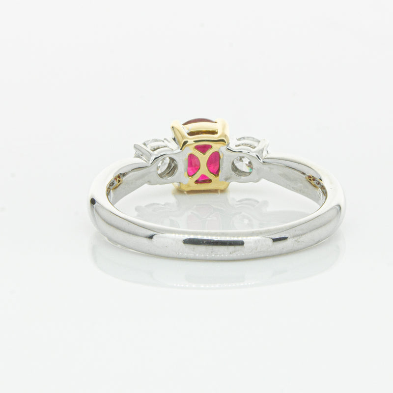 18ct White Gold 1.02ct Ruby & Diamond Ring-Ring-Walker & Hall