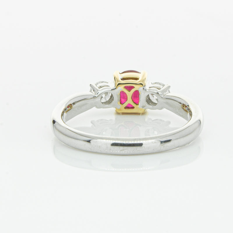 18ct White Gold 1.02ct Ruby & Diamond Ring-Ring-Walker & Hall