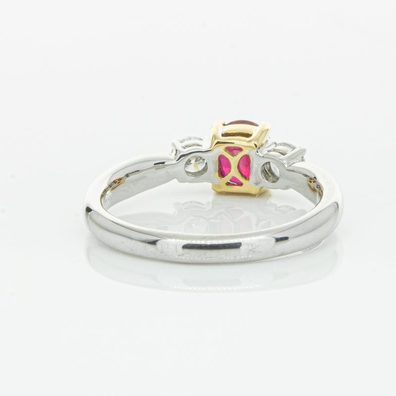 18ct White Gold 1.02ct Ruby & Diamond Ring-Ring-Walker & Hall